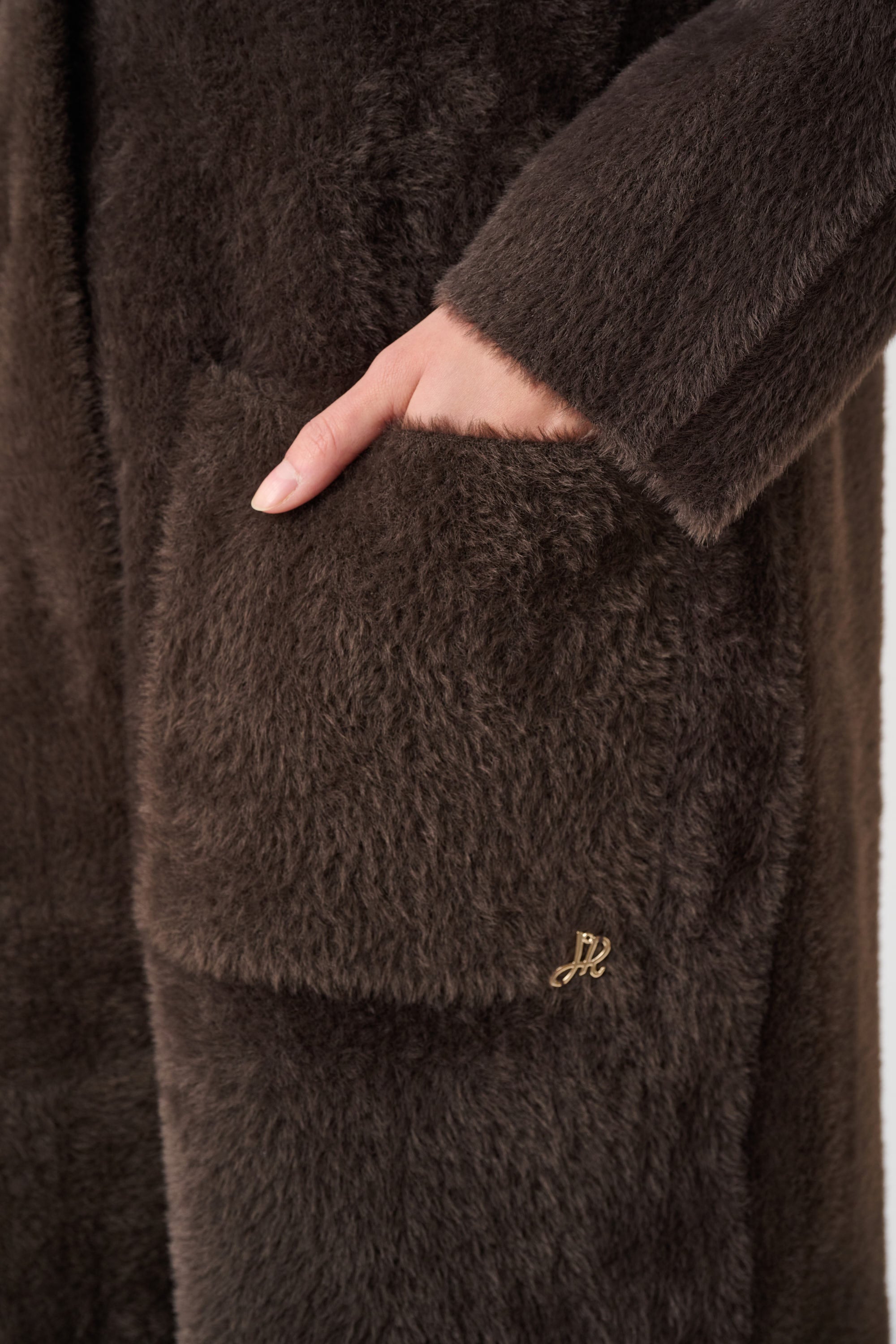 Detachable Faux-Fur Shawl Collar Coat Mocha | Joseph Ribkoff