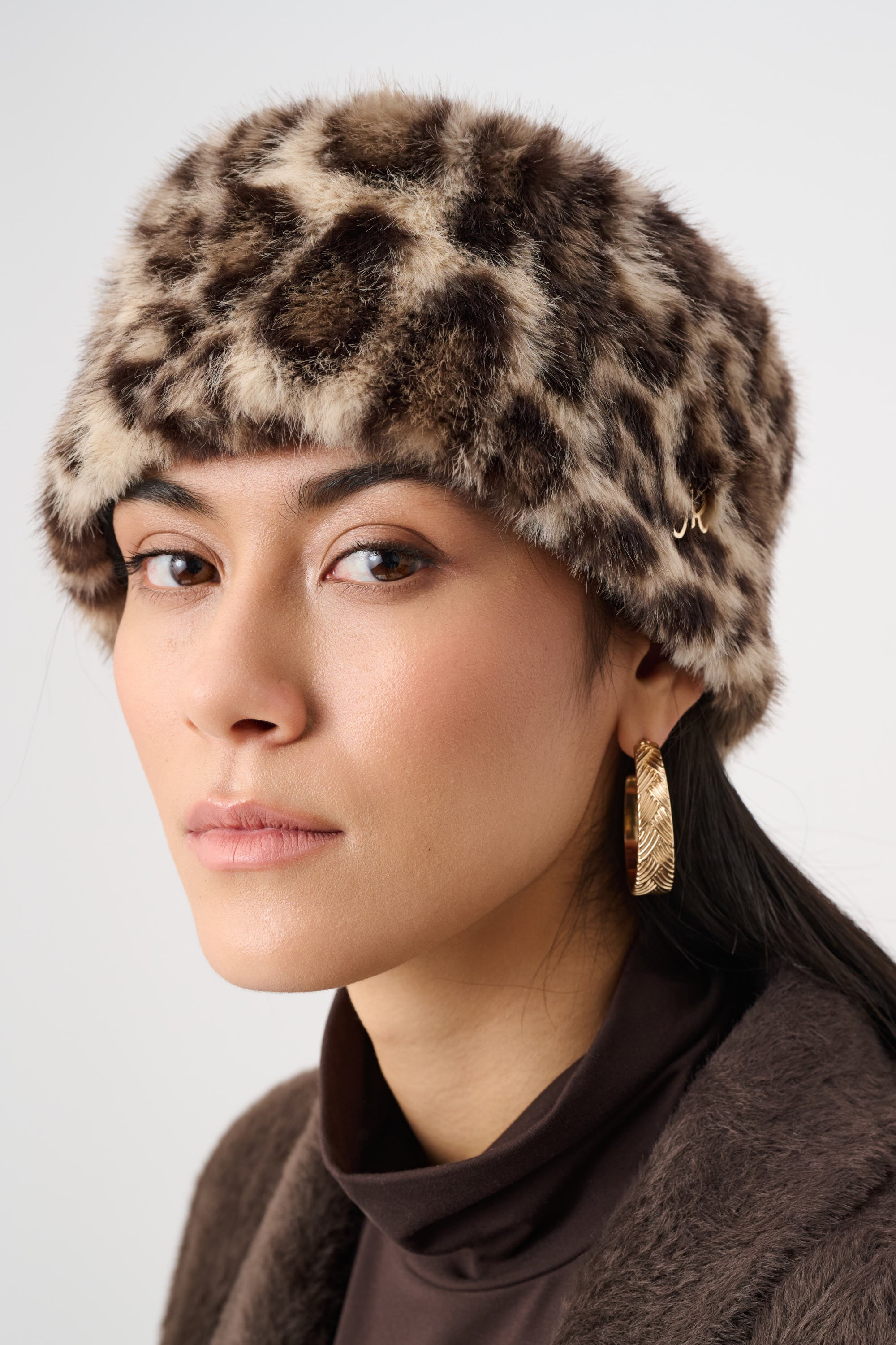 Faux Fur Leopard Print Headband Beige/multi | Joseph Ribkoff
