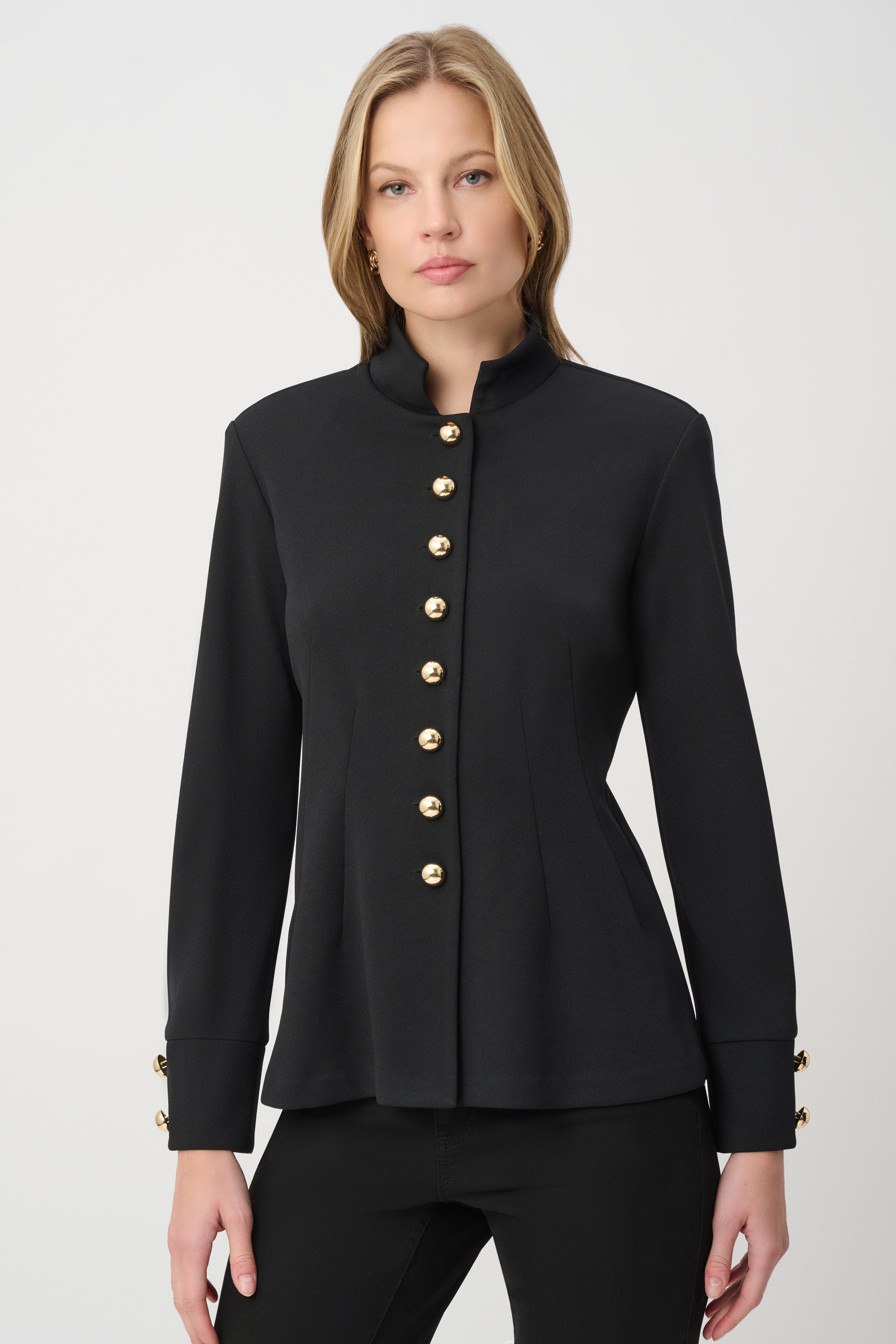 Military Collar Fitted Jacket - Joseph Ribkoff
