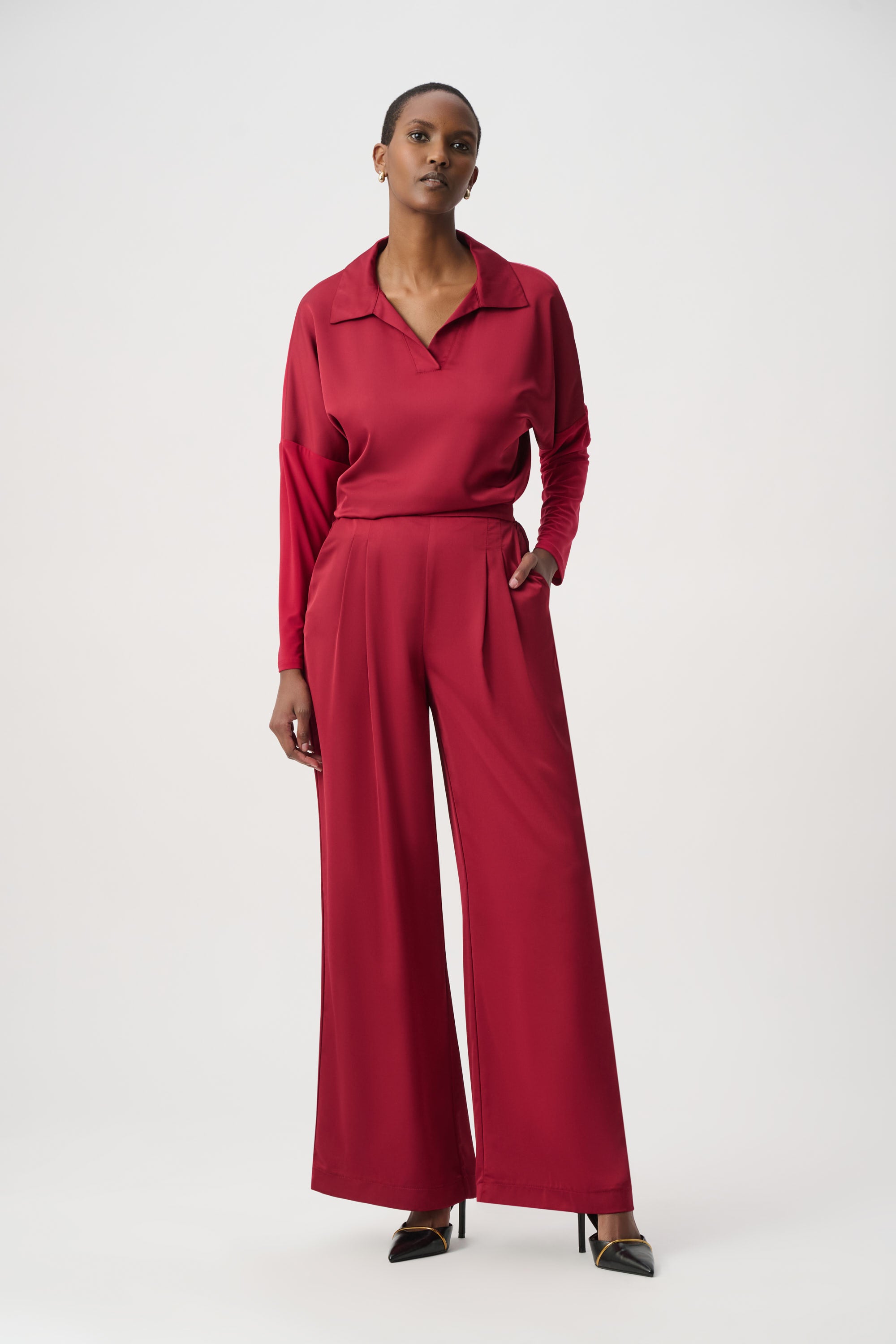 Recycled Satin Wide-Leg Pants - Joseph Ribkoff