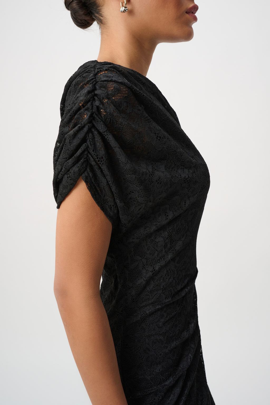 Collor Off Lace Off-Shoulder Sheath Dress Black | Joseph Ribkoff